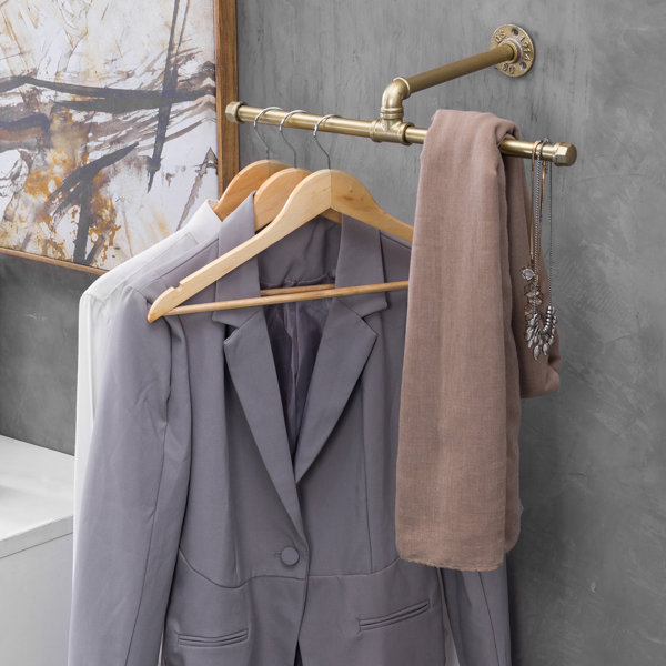 Williston Zarmig Gold Metal Wall Mounted Clothes Rack & Reviews